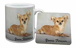 Brown Chihuahua "Yours Forever..." Mug and Coaster Set