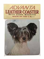 Chinese Crested Dog Single Leather Photo Coaster