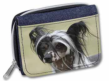 Chinese Crested Dog "Yours Forever..." Unisex Denim Purse Wallet