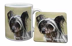 Chinese Crested Dog "Yours Forever..." Mug and Coaster Set
