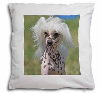 Chinese Crested Dog Soft White Velvet Feel Scatter Cushion