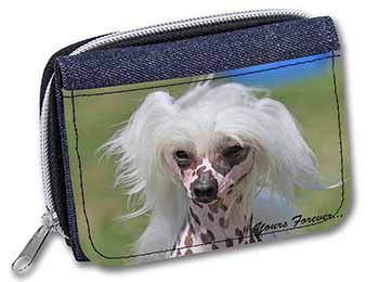 Chinese Crested Dog "Yours Forever..." Unisex Denim Purse Wallet