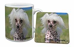 Chinese Crested Dog "Yours Forever..." Mug and Coaster Set