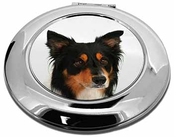 Tri-Colour Border Collie Dog Make-Up Round Compact Mirror