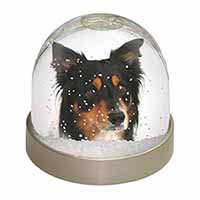 Tri-Colour Border Collie Dog Snow Globe Photo Waterball