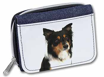 Tri-Colour Border Collie Dog Unisex Denim Purse Wallet