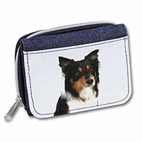 Tri-Colour Border Collie Dog Unisex Denim Purse Wallet