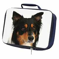 Tri-Colour Border Collie Dog Navy Insulated School Lunch Box/Picnic Bag
