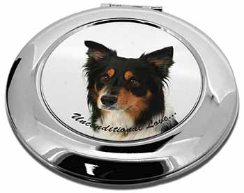 Tri-Colour Border Collie-Love Make-Up Round Compact Mirror