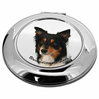 Tri-Colour Border Collie-Love Make-Up Round Compact Mirror