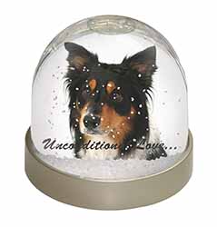 Tri-Colour Border Collie-Love Snow Globe Photo Waterball