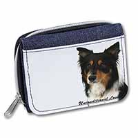 Tri-Colour Border Collie-Love Unisex Denim Purse Wallet