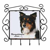 Tri-Colour Border Collie-Love Wrought Iron Key Holder Hooks