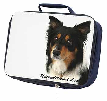 Tri-Colour Border Collie-Love Navy Insulated School Lunch Box/Picnic Bag