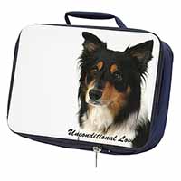 Tri-Colour Border Collie-Love Navy Insulated School Lunch Box/Picnic Bag