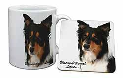 Tri-Colour Border Collie-Love Mug and Coaster Set