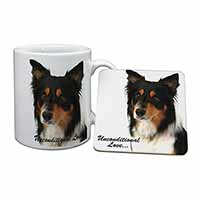 Tri-Colour Border Collie-Love Mug and Coaster Set