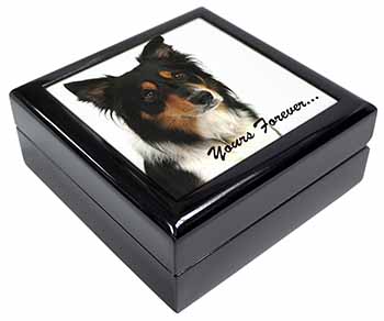Tri-colour Border Collie Dog "Yours Forever..." Keepsake/Jewellery Box