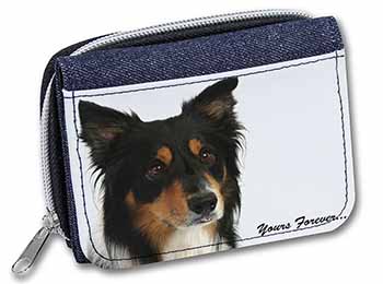 Tri-colour Border Collie Dog "Yours Forever..." Unisex Denim Purse Wallet