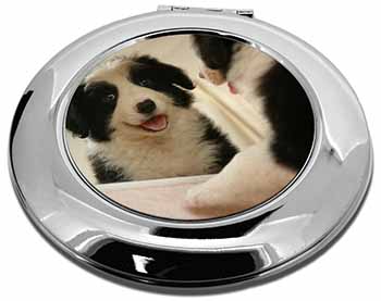 Border Collie in Mirror Make-Up Round Compact Mirror