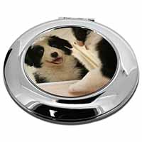 Border Collie in Mirror Make-Up Round Compact Mirror