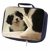 Border Collie in Mirror Navy Insulated School Lunch Box/Picnic Bag