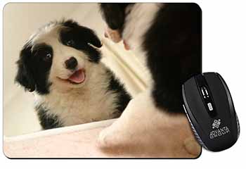 Border Collie in Mirror Computer Mouse Mat