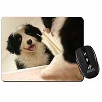 Border Collie in Mirror Computer Mouse Mat
