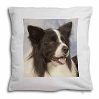 Border Collie Dog Soft White Velvet Feel Scatter Cushion