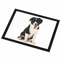 Border Collie Puppy Black Rim High Quality Glass Placemat