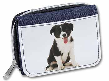 Border Collie Puppy Unisex Denim Purse Wallet