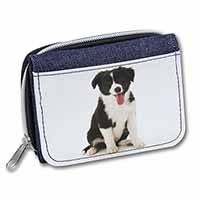 Border Collie Puppy Unisex Denim Purse Wallet