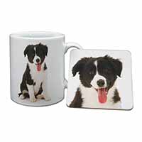 Border Collie Puppy Mug and Coaster Set