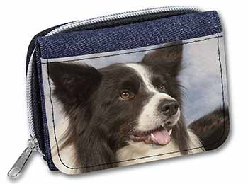 Border Collie Dog Unisex Denim Purse Wallet