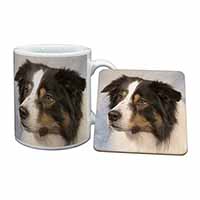 TriCol Border Collie Dog Mug and Coaster Set