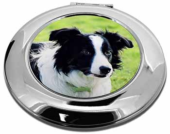 Border Collie Dog Make-Up Round Compact Mirror