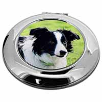Border Collie Dog Make-Up Round Compact Mirror