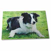 Large Glass Cutting Chopping Board Border Collie Dog