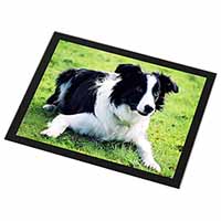 Border Collie Dog Black Rim High Quality Glass Placemat