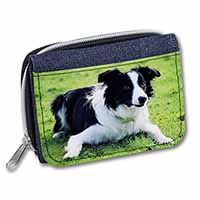 Border Collie Dog Unisex Denim Purse Wallet