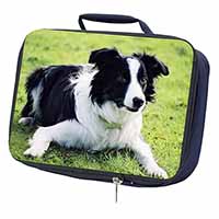 Border Collie Dog Navy Insulated School Lunch Box/Picnic Bag