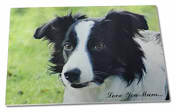 Large Glass Cutting Chopping Board Border Collie Dog 