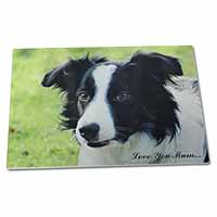 Large Glass Cutting Chopping Board Border Collie Dog 