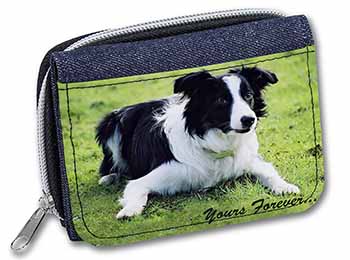 Border Collie Dog "Yours Forever..." Unisex Denim Purse Wallet