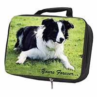 Border Collie Dog "Yours Forever..." Black Insulated School Lunch Box/Picnic Bag