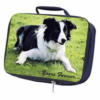 Border Collie Dog "Yours Forever..." Navy Insulated School Lunch Box/Picnic Bag