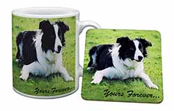 Border Collie Dog "Yours Forever..." Mug and Coaster Set