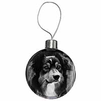 Border Collie in Window Christmas Bauble