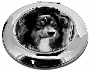 Border Collie in Window Make-Up Round Compact Mirror