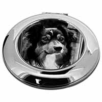 Border Collie in Window Make-Up Round Compact Mirror